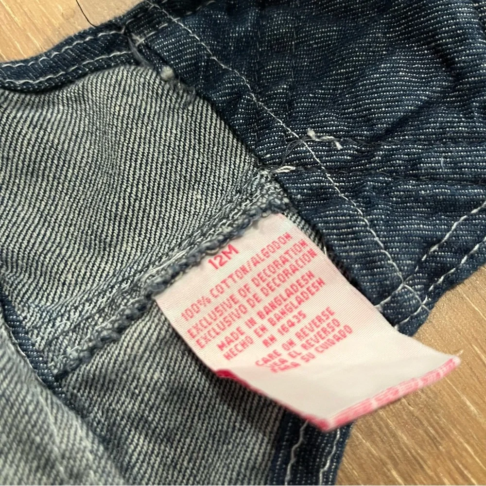 Denim Blue Infant Toddler Infant Girl Overall Shorts Size 12 Months